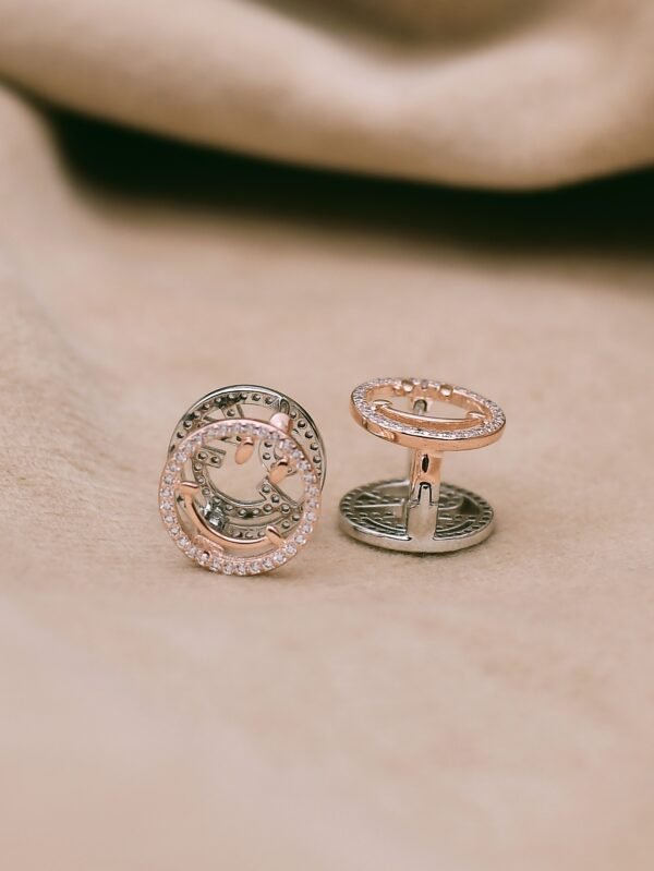 Smiley dual tone stud Earrings