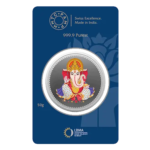 LORD GANESHA (999.9) PURITY 50 GM SILVER COIN
